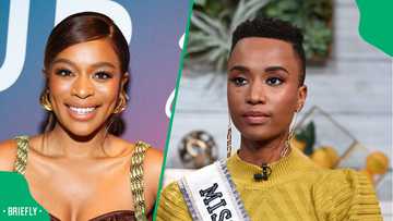 Zozibini Tunzi and Nomzamo Mbatha hang out with gorgeous friends, stunning group photo leaves fans gushing