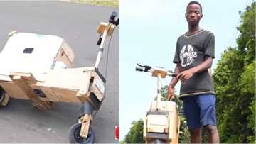 Samuel aboagye: Teenager builds solar-powered electric bike from wood with radio and plays music