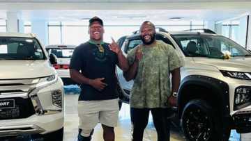 Springboks players Bongi Mbonambi and Ox Nche showed off their new expensive cars