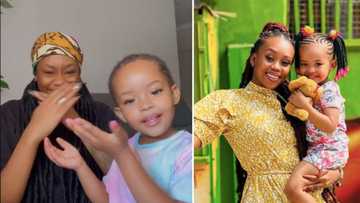 Bontle Modiselle and daughter Afrika share adorable amapiano dance moves in viral video, fans react: "She's so cute"