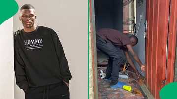 Mzansi man gives backroom decor uplift in video, SA gushes: “Flooring on point”