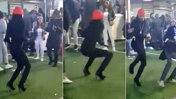 Man in heels has hilarious dance-off with drunk man, SA thoroughly entertained by groove spectacle
