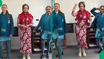 “It’s giving trape van vergelyking”: Students dance with teacher in video, SA cracks jokes