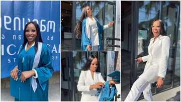 Lady graduates as best student in medicine and surgery abroad, shares graduation photos