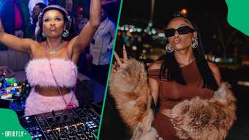 DJ Zinhle flaunts her slim waist in new dance video, SA unhappy: "Mid-life crisis got to her real quick"
