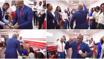Billionaire surprises his workers, gives each one hard currency, they fall to the ground in video