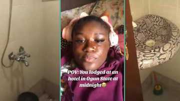 Lady who lodged in hotel at midnight displays strange sink in bathroom, video trends online