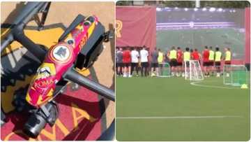 José Mourinho trains Roma players using incredible drone technology