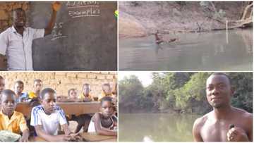 Video shows primary school teacher who swims across river to get to school, says it's frustrating