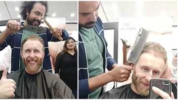 Barber Uses Butcher's Knife, Broken Glass and Hammer to Cut and Style Hair, Video Goes Viral