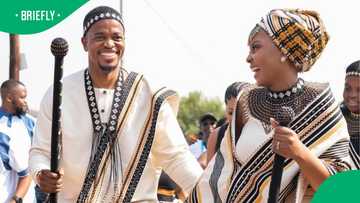 Mpho Popps shares beautiful throwback photos from his traditional wedding to wife Latoya Mei