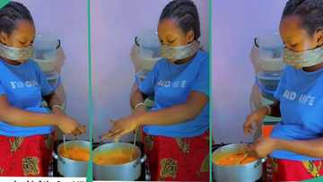 "It's not easy": Irritated pregnant woman covers nose with mask while cooking soup, video goes viral