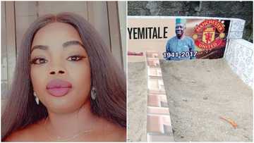 Father's grave with Man Utd logo has many emotional as daughter mourns