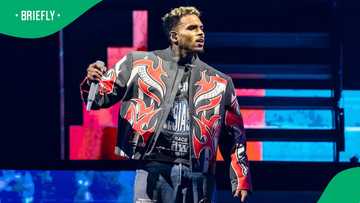 Chris Brown kisses a fan at his Breezy Bowl concert, fans explode with excitement
