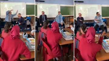 Schoolchildren cheer as 2 hilarious teachers bust cringe dance moves, people love the educators’ dedication