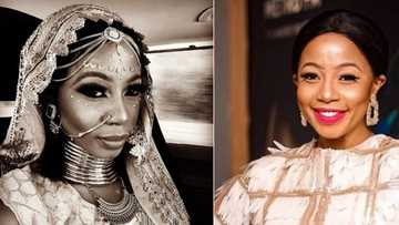 Kelly Khumalo shares stunning snap of herself in white dress