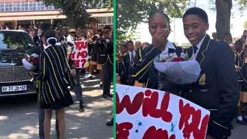 Student uses Bentley for matric dance proposal in TikTok video, Mzansi blown away by luxury spectacle