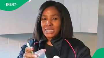 Housekeeper removes lint on clothes with R5 solution in TikTok video