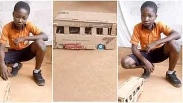 Genius boy builds car with carton and wire bottle tops; video wows people: "This is a talented kid"