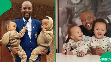 Moshe Ndiki’s photo with twin sons trends: ‘Who said money can’t buy happiness?’