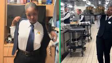 Woman from South Africa films duties working on cruise ship in TikTok video, SA amazed by hard labour