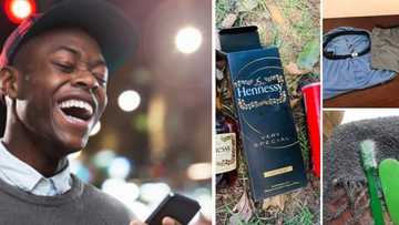 Hennessy over undies: Mzansi in stitches over photos showing men don't have their priorities straight