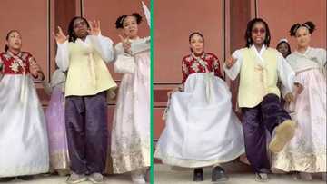 SA woman does amapiano dance in Korean attire while in Seoul, peeps love proudly Mzansi display