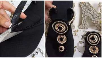 Boring to bedazzled: Lady transforms bathroom slippers into fab footwear in viral video