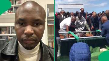 "First time seeing this": SA stunned as twin and sister go inside late brother’s grave during burial