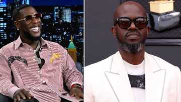 DJ Black Coffee dubs Nigerian star Burna Boy "African Giant" after pulling an estimated crowd of "50K to 100k" at DStv Delicious Festival 2022, South Africa reacts: "Real recognises real"