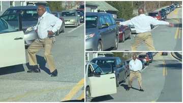 Man spontaneously busts a move in peak traffic, caught on video