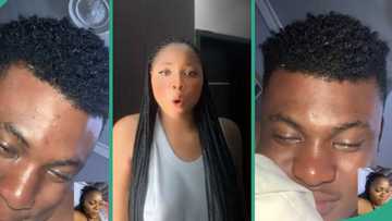 "When he misses you too much": Lady shows her boyfriend shedding tears during their video call