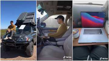 Tech savvy man who lives inside his car turns it into office and works from there, video goes viral