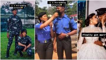 Police officers who fell in love when they met in the force get married, share cute photos online