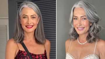 52-year-old model proudly shows off grey hair and youthful looks, wows peeps