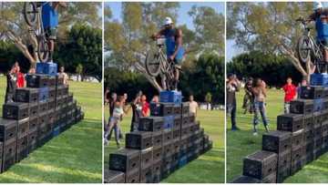 Man takes crate challenge to another level with bicycle, video goes viral