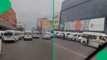 "This business has been in decline": Taxi driver shows fleet of parked taxis due to slow business