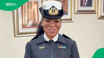 Woman dubbed the Face of South African Navy celebrates promotion in inspiring moment on video