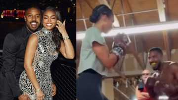 Michael B Jordan and Lori Harvey show off stunning moves during their boxing match
