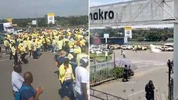 Police shoot rubber bullets at Makro employees protesting for better pay, SA split: "They want to loot"