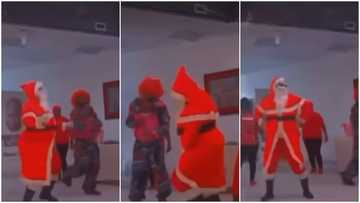 Father Christmas 'abandons' his duty, scatters dance floor with fast 'gbese' moves, peeps react to video