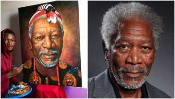 Artist paints popular American actor Morgan Freeman, photo stirs reactions