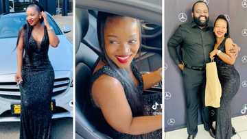 KZN woman flexes Mercedes-Benz in formal evening gown, peeps amazed