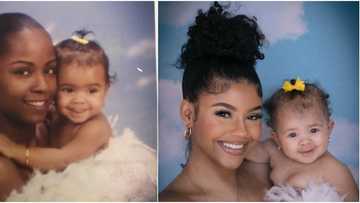 Stunning lady recreates photo her mum took with her 24 years later