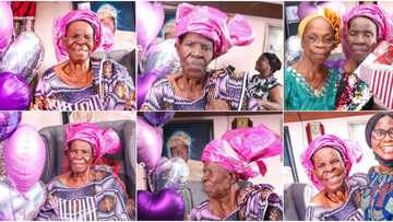 Cute video shows moment granny is surprised on her 90th birthday, gets emotional as she's celebrated