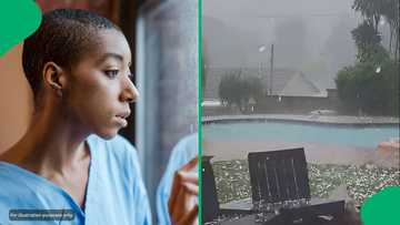 "Meanwhile in Pretoria its 35°C": Severe hailstorm batter KZN garden and pool area, SA stunned