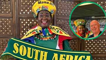 Mama Joy wears SA flag to support France for Papa Joy at Paris Olympics. SA trolls her