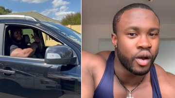 Video of a buff man playing ‘Baby Shark’ in his double cab while singing and dancing leaves people crying