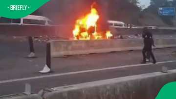 Cash-in-transit heist explosion near N3 in Durban leaves vehicle burning in video