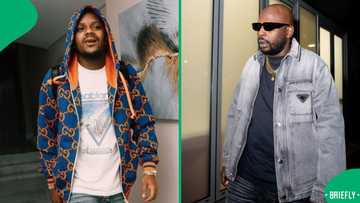 Kabza De Small and DJ Maphorisa show off dance moves while rocking cute matching outfits